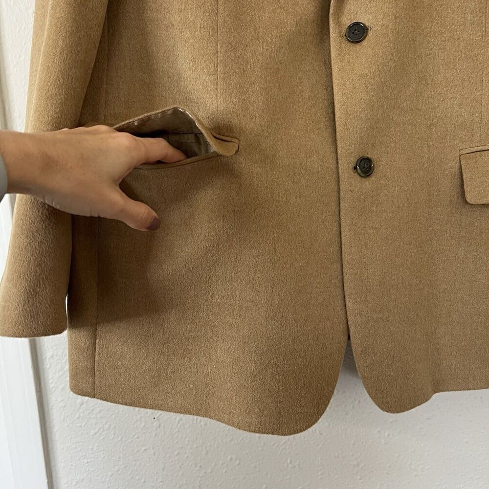JOSEPH FEISS Mens Camel Hair Blazer Suit Size 46L Sport Coat Casual Jacket - Picture 6 of 12
